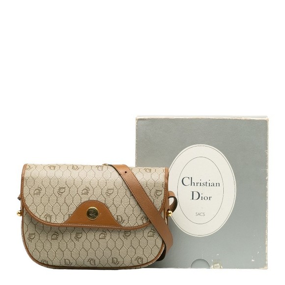 Dior Crossbody Shoulder Bag Leather Gray - Picture 9 of 10